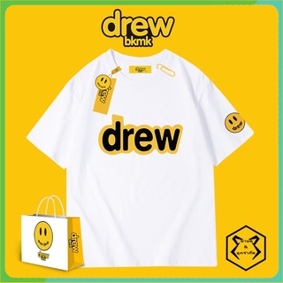 ㍿✥❣New hot drew a smiley face T-shirt Justin Bieber Tide brand letters classic high street fashion trend ผ้าฝ้าย 100%