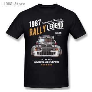 เสื้อยืดผ้าฝ้าย 100% พิมพ์ลาย Rally Legend Motif With 1987 Lancia Delta Integrale Hf Car สไตล์ฮิปฮอป สําหรับผู้ชายสามารถ