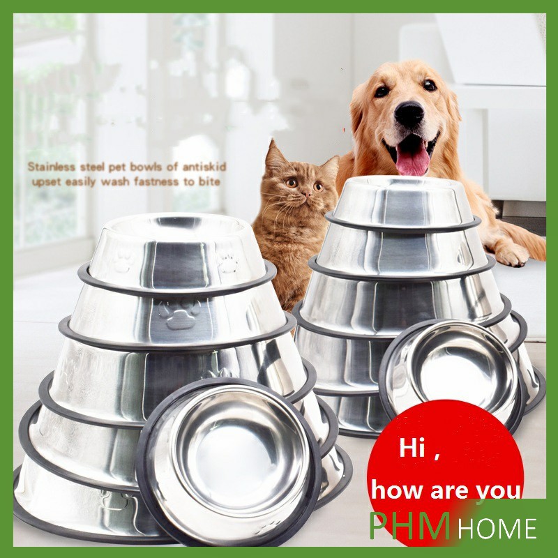 deethaiชามอาหารสแตนเลส-ชามอาหารสัตว์เลี้ยง-ชามหมา-ชามแมว-ชามหมา-stainless-steel-pet-bowl