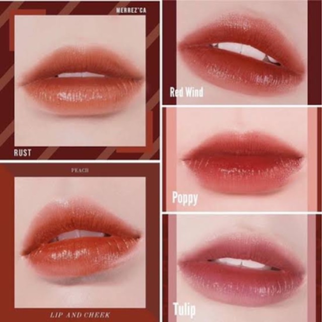 ค่าส่งถูก-ลิปทิ้น-merrezca-lip-amp-cheek-miosturrizer-tint-ลิปจุ่ม