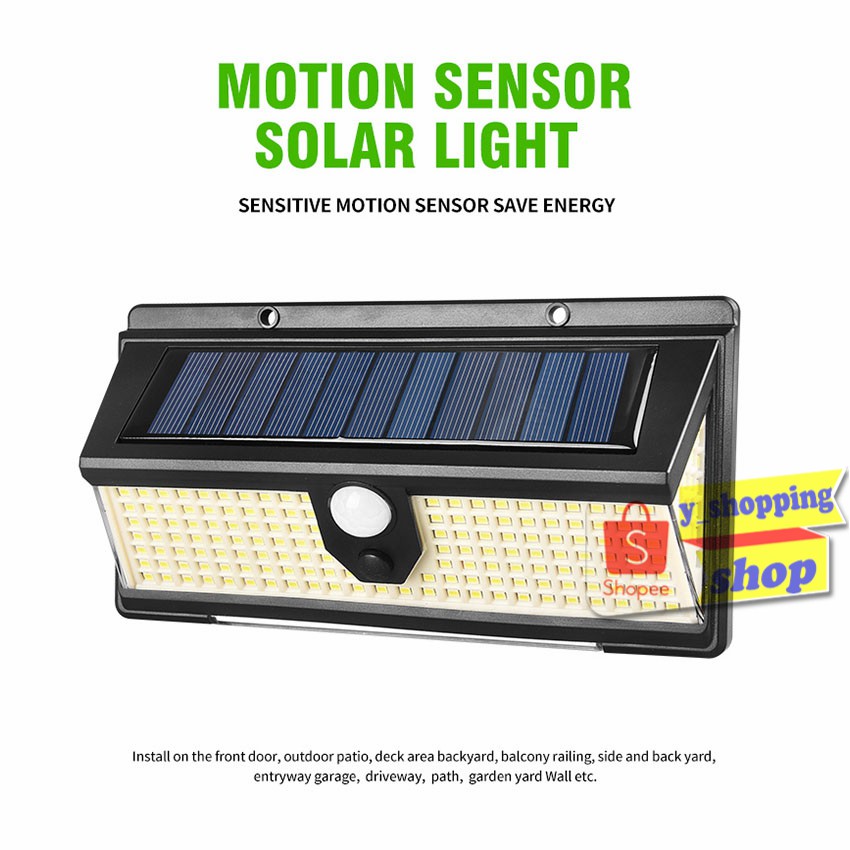 ภาพหน้าปกสินค้าเซ็นเซอร์ 190 LED 4โหมด Solar motion sensor light ไฟออก3ทาง จากร้าน y_shopping บน Shopee