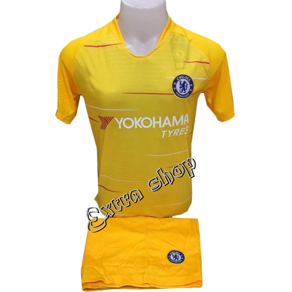 ส่งฟรี-ems-ชุดบอลเชลซี-chelsea-สีเหลือง-แขนสั้น-ชุดฟุตบอล-เสื้อบอล