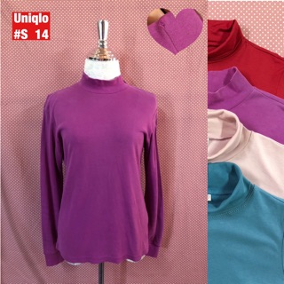 เสื้อคอปีนแขนยาว Uniqlo S เสื้อคอเต่าแขนยาวสีชมพู