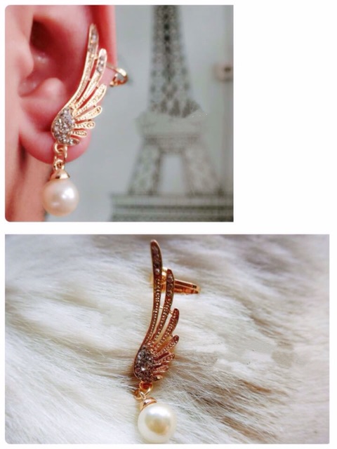 cilp-earring-ต่างหูแบบด้านบนหนีบหูด้านล่างเจาะหู