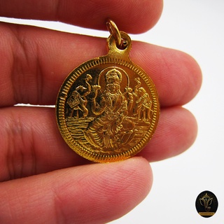 Ananta Ganesh ® เหรียญห้อยคอ ลายหน้า-หลัง ขนาด 1" (ผ่านพิธีแล้ว) อินเดียแท้ พระแม่ลักษมี เน้นเรียกทรัพย์ งาน รัก Cs03 Cs