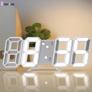นาฬิกาปลุกดิจิทัล LED 3D ขนาดใหญ่ แสดงวันที่ เซลเซียส สําหรับตกแต่งบ้าน ห้องนั่งเล่น