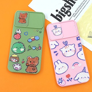 เคสA02 A02s A32 A52 A72(4G)พร้อมส่ง!! เคสโทรศัพท์ฝาปิดเลนส์กล้องฝาสไลด์ เคสกันเลนส์กล้อง เคสสีพาสเทล พิมพ์ลายการ์ตูน เคส