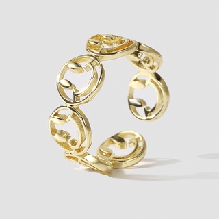 แหวนทองแดง ชุบไฟฟ้า แบบเรียบง่าย สไตล์เกาหลี สร้างสรรค์ เครื่องประดับ สําหรับผู้หญิง