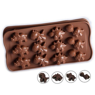 ช๊อคโกแลต ไดโนเสา 12 ช่อง แม่พิมพ์ซิลิโคน สำหรับทำช็อคโกแลต เค้ก เยลลี่ พุดดิ้ง โดม มูส DIY