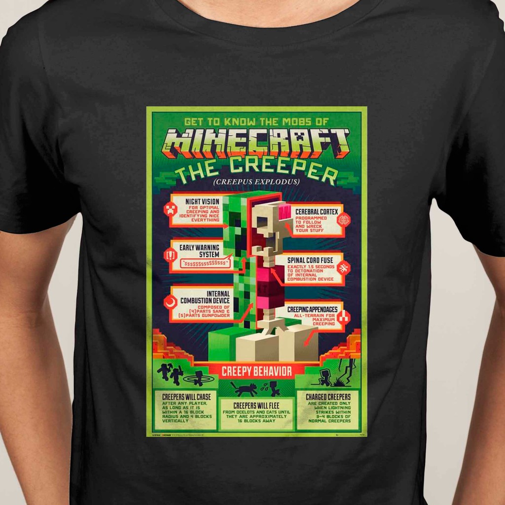 เกม-minecraft-เสื้อยืดคอกลมแขนสั้นผู้ชาย-เสื้อยืด-ชุดลำลอง-เสื้อยืดเกมมิ่ง