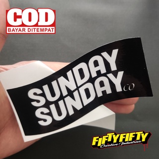 สติกเกอร์ พิมพ์ลาย BRAND DISTRO SUNDAY SUNDAY กันน้ํา สําหรับติดตกแต่งหมวกกันน็อค รถจักรยานยนต์ รถยนต์