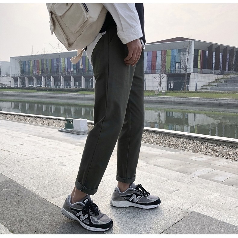 pre-กางเกงขาเต่อเกาหลี-ทรงขาตรง-แต่งกระเป๋ากางเกง