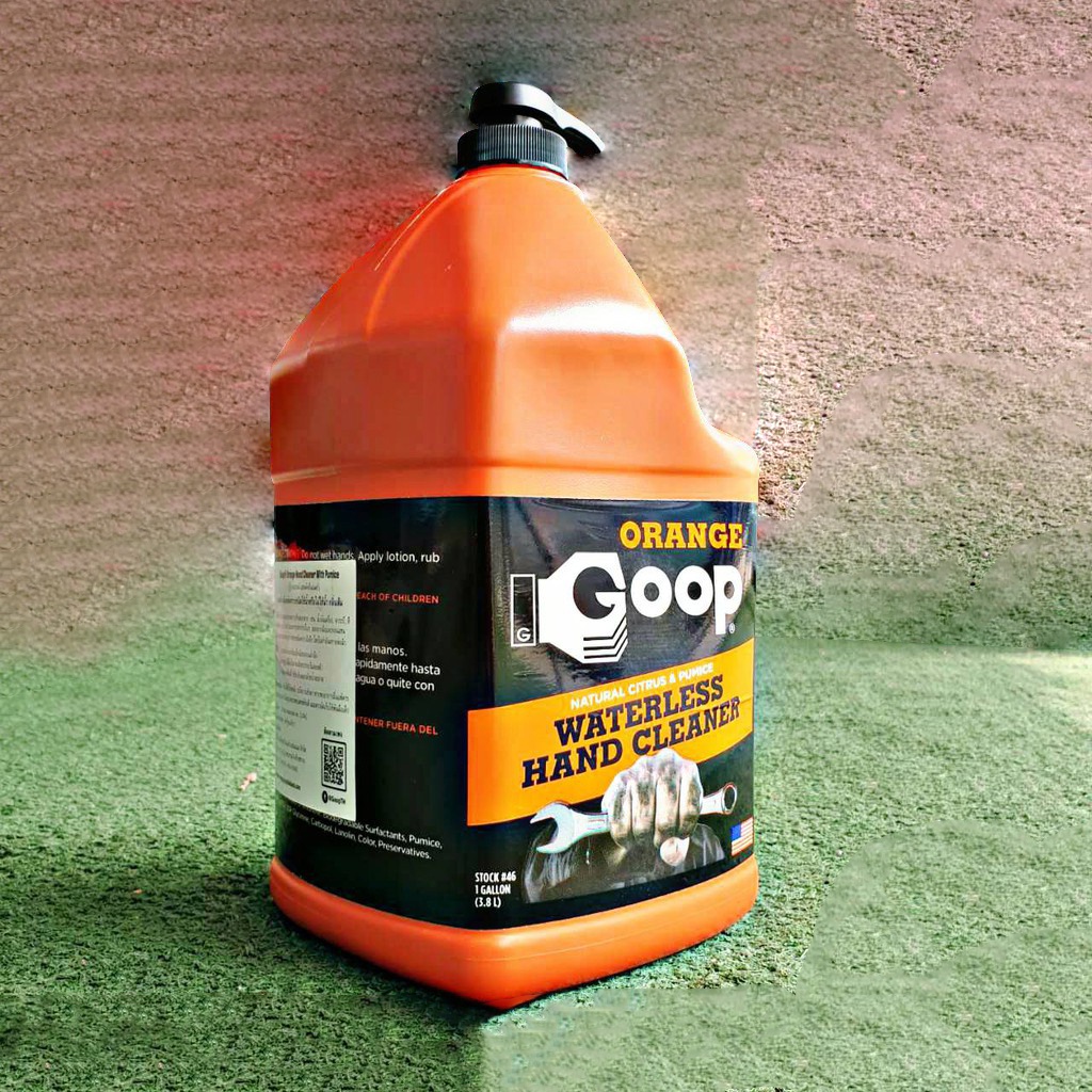 Goop Multi-Purpose Hand Cleaner Orange Citrus Scent and Pumice - Waterless Hand Degreaser and Laundry Stain Remover - A Cleaner to Remove Dirt, Oil, P