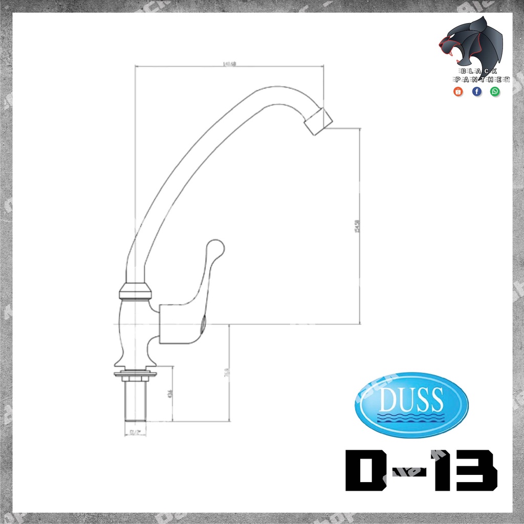 duss-d13-ก๊อกซิงค์-ตั้งเคาเตอร์-brass-faucet-ก๊อกน้ำ-ทองเหลือง-ชุบโครเมี่ยม-วางเคาเตอร์-d-13