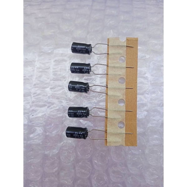 1uf-400v-elna-สีดำขนาด-10x5mm-สินค้าใหม่แกะกล่อง-capacitor-20ชิ้น-ตัวเก็บประจุ-1uf-400v-พร้อมส่ง