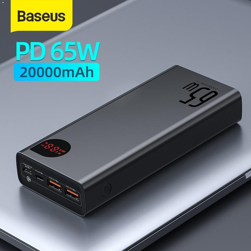 เพาเวอร์แบงค์-เครื่องชาร์จแบตเตอรี่-external-baseus-22-5w-65w-20000mah-type-c-pd-แบบชาร์จไว-ชนิดพกพา