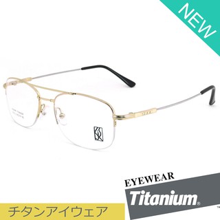 Titanium 100 % แว่นตา รุ่น 82022 สีทอง กรอบเซาะร่อง ขาข้อต่อ วัสดุ ไทเทเนียม (สำหรับตัดเลนส์) กรอบแว่นตา Eyeglasses
