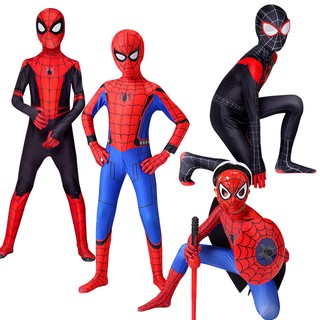 กางเกงรัดรูปเด็ก Spider-Man สไตล์เดียวกันของ Marvel ชุดเด็กผู้ชายเสื้อผ้า Spiderman ชิ้นเดียวคอสเพลย์