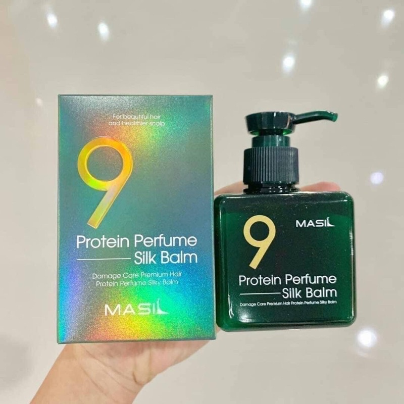 masil-9-protein-perfume-silk-balm-180ml-ตัวนี้ดังมากๆ-เป็น-silk-blam-บำรุงผมใช้ในซาลอนสกัดจากโปรตีนถึง9ชนิด-กลิ่นหอมมาก