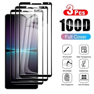 3PCS Full Cover Protective Glass For Sony Xperia 1 IV 6.5 Black Edge Protective Film X peria 10 IV Xperia1 1IV Tempered Glass