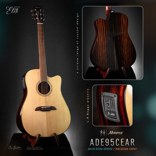 Alvarez ADE90CEAR กีตาร์โปร่งไฟฟ้า Top Solid (AA Sitka Spruce / Macassar Ebony)