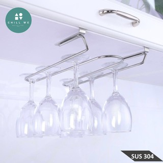 304 ที่แขวนแก้วไวน์ สแตนเลส ไวน์ แก้วไวน์ Wine Glass Rack Holder Home Stainless Steel Wine Rack