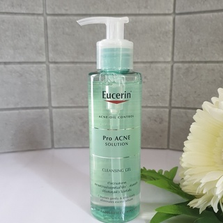 EUCERIN PRO ACNE CLEANSING GEL 200ML ทำความสะอาดล้ำลึก ลดความมันส่วนเกิน ชำระล้างเครื่องสำอาง