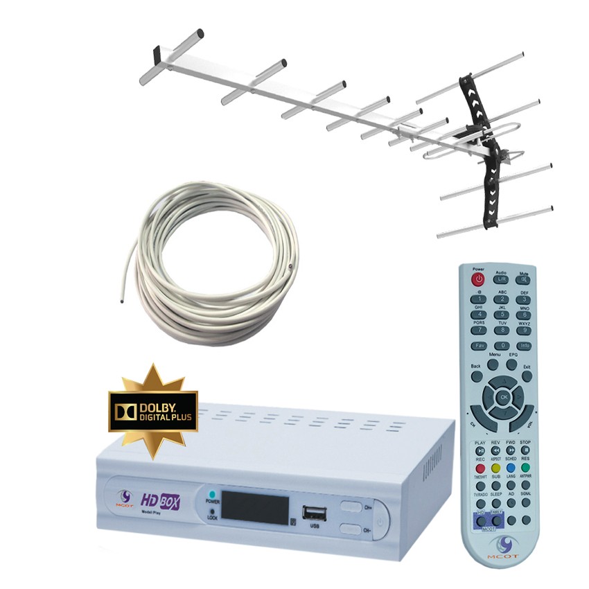 กล่องดิจิตอล MCOT HD BOX รุ่น PLAY Dolby+PlanetComm รุ่น13E | Shopee ...