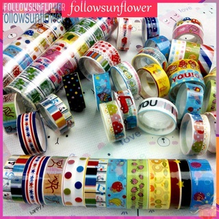 fo สติ๊กเกอร์เทปกาวกระดาษ washi 1 . 5 ซม. x 2 . 5 ม. 10 ชิ้น