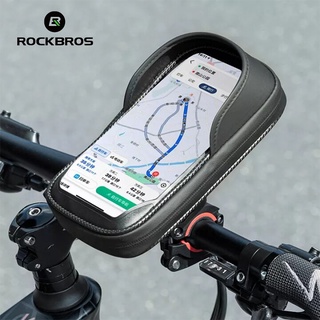 Rockbros กระเป๋าจักรยาน 6.2 นิ้ว 360° กระเป๋าใส่โทรศัพท์ หน้าจอสัมผัส หมุนได้ ปรับได้ อุปกรณ์เสริม สําหรับรถจักรยานยนต์