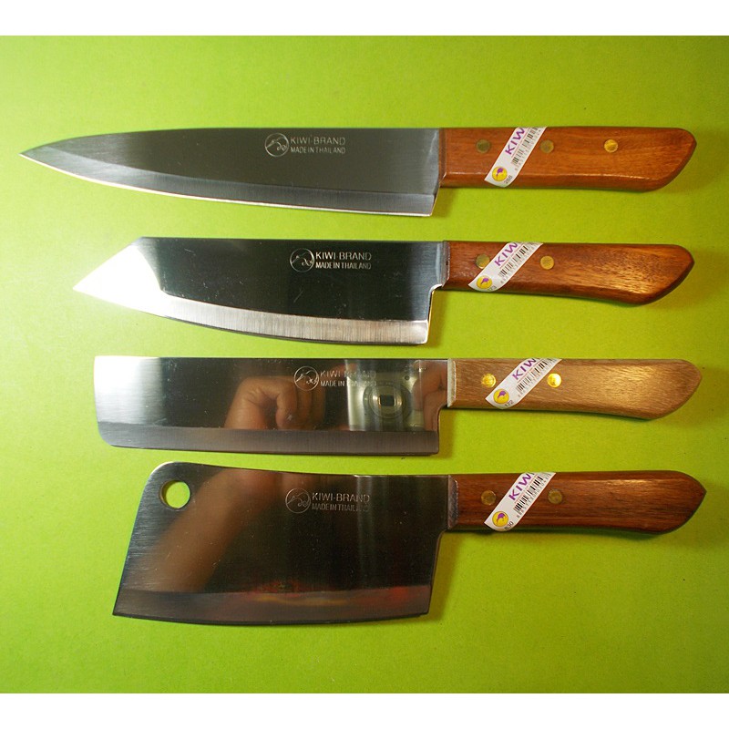ภาพหน้าปกสินค้ามีดทำครัวกีวี Kiwi ชุด 4 อัน เบอร์ 172 173 830 288 ใบมีดสแตนเลสไม่เป็นสนิมด้ามไม้ Chef's Knives Cooking Knive Kiwi Set 4 จากร้าน poomphat บน Shopee