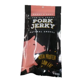 ภาพหน้าปกสินค้าโปรตีนแท่ง หมูรมควัน พอร์ค แอนด์ เจอกี้ หมูแท่ง หมูอบกรอบ Daddy & Son Natural Smoked Pork Jerky #FLND ที่เกี่ยวข้อง