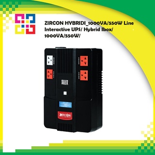 ZIRCON HYBRIDI_1000VA/550W เครื่องสำรองไฟ Line Interactive UPS/ Hybrid Ibox/ 1000VA/550W