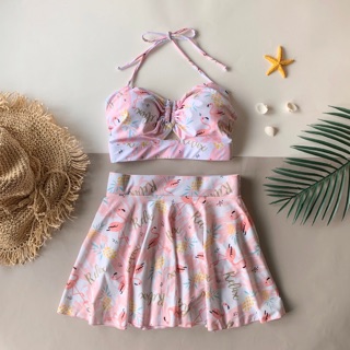 Tropica bikini set ชุดว่ายน้ำลายฟามิงโก้ bikinivintage