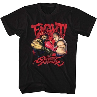 เสื้อยืดผ้าฝ้ายพิมพ์ลาย สตรีทไฟเตอร์ Designs Street Fighter Shirt Akuma VS Ryu Fight T-Shirt ผู้ชาย เสื้อยืด Mens T-Shir