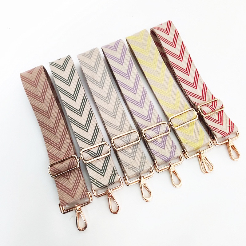 ภาพสินค้าDILIDAP Colorful Woven Bag Belt Bag Accessories Wide Shoulder Straps Striped Adjustable All-match Stylish Multi-colored จากร้าน dilidap.th บน Shopee ภาพที่ 1