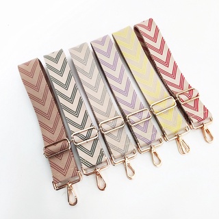 ภาพขนาดย่อของภาพหน้าปกสินค้าDILIDAP Colorful Woven Bag Belt Bag Accessories Wide Shoulder Straps Striped Adjustable All-match Stylish Multi-colored จากร้าน dilidap.th บน Shopee ภาพที่ 1