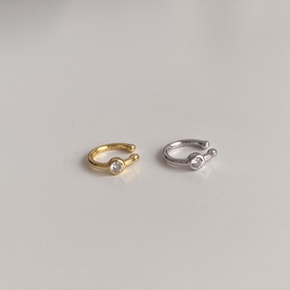 (โค้ด X8SFXJ ลด 20%) A.piece  ต่างหูเงินแท้ [all silver 925 &amp; 14K gold plated] cubic earcuff