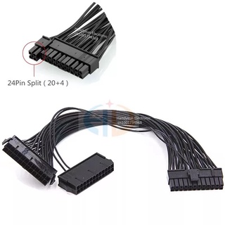 18AWG ATX 24(20 + 4) pin เมนบอร์ด PSU ชาย2x24Pin PSU สายต่อหญิงสายเมนบอร์ดอะแดปเตอร์20ซม