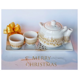Baansuanceramic ของขวัญ ปีใหม่ ชุดกาน้ำชา เซรามิค ที่ใส่อาหารและเคร