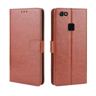 เคสสำ VIVO V7 Plus Case Leather Flip Back Cover VIVO V7 Plus V 7 V7Plus เคสฝาพับ มือถือแล