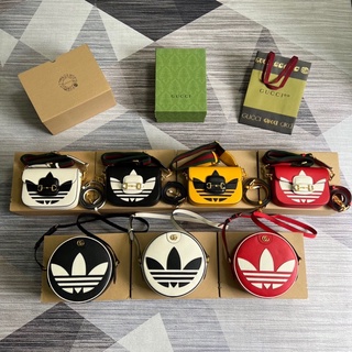 พรี​ Gucci x Adidas กระเป๋าแฟชั่นกระเป๋าสะพายกระเป๋าสะพายข้าง 702626