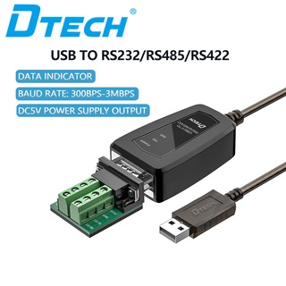 Dtech อะแดปเตอร์ USB เป็นพอร์ตอนุกรม RS485 RS422 RS232 (อินเตอร์เฟซ 3 in 1) พร้อมบอร์ดแยก ไฟ LED รองรับ DC5V สําหรับอุปกรณ์ควบคุมหลายตัว Windows 10 8 7 XP