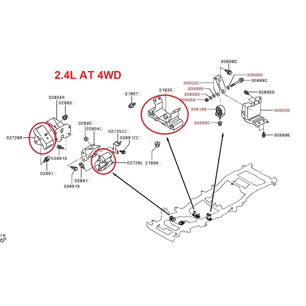 ชุดยางแท่นเครื่อง-ยางแท่นเกียร์-มิตซูบิชิ-ปาเจโร่-สปอร์ต-mitsubishi-pajero-sport-2016-2021-2-4l-4wd-เกียร์ออโต้