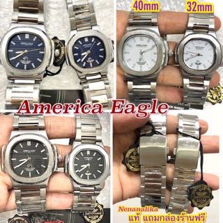 ภาพขนาดย่อของสินค้าAmarica eagle นาฬิกาแท้กันน้ำ (อเมริกาอีเกิ้ล) แถมฟรีกล่องหมอน+ผ้าเช็ด+เซ็ทเวลา