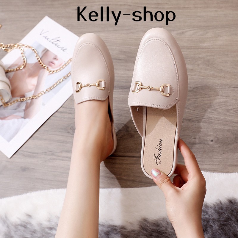 ภาพสินค้ารองเท้าผู้หญิงแฟชั่นมี3สี รองเท้าคัชชูส์ ปิดหัวเปิดส้น พื้นแบนนิ่มสวมใส่สบาย ราคาเบาๆ T05 จากร้าน ag.rain บน Shopee ภาพที่ 4