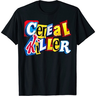 เสื้อยืดโอเวอร์ไซส์เสื้อยืด พิมพ์ลายกราฟฟิค Cereal Killer สําหรับผู้ใหญ่ และคู่รักซีเรียลS-3XL