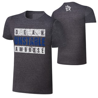 เสื้อยืดผ้าฝ้ายพิมพ์ลายขายดี Dean Ambrose "Unstable Advisory" T-Shirt