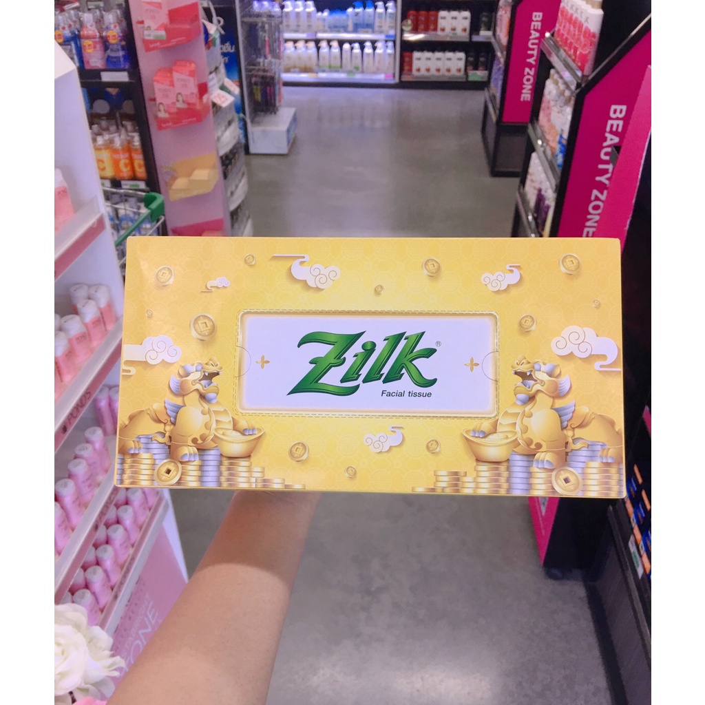 zilk-facial-tissue-lucky-box-120-แผ่น-หนา-2-ชั้น-ซิลค์-ลัคกี้-บ็อกซ์-โดย-หมอช้าง-กระดาษเช็ดหน้า-คละสี