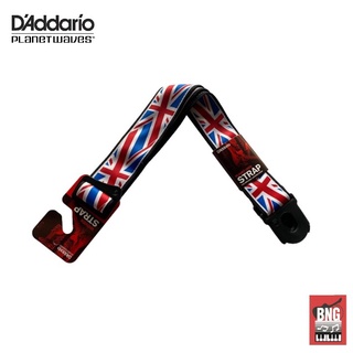 DADDARIO PLANET WAVES LOCK UNION JACK 50PLA11 GUITAR STRAP สายสะพายกีตาร์ 2" ไนลอน ปรับยาวได้ 89-150 ซม